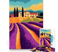 Puzzle da 1000 pezzi per ragazzi, con tema campi di lavanda toscana e villa, decorazione per incastri precisi, gioco per esercizi mentali, ideale per il relax e come regalo di Natale (50x75cm)