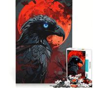 Puzzle da 1000 pezzi per ragazzi con tema corvo rosso e luna ideale per rilassarsi divertirsi a casa compleanno e Natale 38x26cm