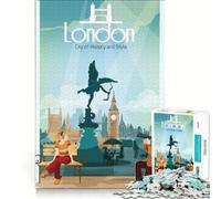 Puzzle da 1000 pezzi per ragazzi con tema Londra viaggi e storia ideale per rilassarsi e divertirsi a casa un regalo perfetto per gli appassionati di videogiochi 38x26cm