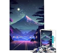 Puzzle da 1000 pezzi per ragazzi con tema montagna notturna e strada gioco educativo e stimolante per l'intelletto Ottimo regalo per compleanni e giochi (Dimensioni 38x26cm)