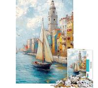 Puzzle da 1000 pezzi per ragazzi con tema "Navigazione a Venezia" puzzle per ragazzi che stimola la memoria lista dei desideri con Babbo Natale gioco educativo per famiglie 38x26cm