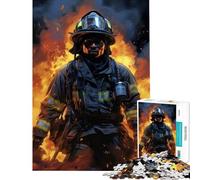 Puzzle da 1000 pezzi per ragazzi con tema pompiere e fiamma gioco intellettuale rilassante ideale per attività in famiglia e regali per il Secret Santa (dimensioni 50x75cm)