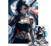 Puzzle da 1000 pezzi per ragazzi con tema Samurai e ragazza anime ideale per compleanni vacanze natalizie e come passatempo educativo Adatto a partire dai 14 anni (50x75cm)