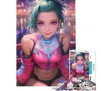 Puzzle da 1000 pezzi per ragazzi con tema "Strade al neon e Cyber Gaz" sfida educativa e antistress adatto a partire dai 14 anni (50x75cm)