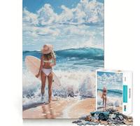 Puzzle da 1000 pezzi per ragazzi con tema surf e mare, ideale per migliorare la memoria, rilassarsi e trovare il momento giusto Bordo preciso 38x26cm