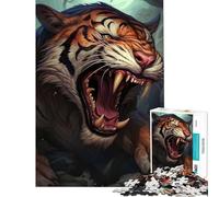Puzzle da 1000 pezzi per ragazzi con tema zombie e tigre gioco intellettuale educativo antistress e regalo di compleanno (dimensioni 38x52cm)