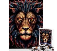 Puzzle da 1000 pezzi per ragazzi con testa di leone rosso gioco per famiglie migliora la memoria giocattolo decorativo per la casa rafforza l'amore tra le coppie (38x26cm)