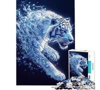 Puzzle da 1000 pezzi per ragazzi con tigre bianca nel ghiaccio gioco rilassante decorazione da parete ideale come regalo per tutta la famiglia (dimensioni 50x75cm)