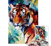 Puzzle da 1000 pezzi per ragazzi con tigre dipinta ad acquerello stimola la mente e favorisce il divertimento in famiglia Adatto a partire dai 14 anni (38x26cm)