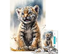 Puzzle da 1000 pezzi per ragazzi con tigre e disegno ad acquerello Un gioco avvincente per coltivare la pazienza e la mente Un rompicapo perfetto per decorare e fare (50x75cm)