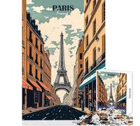 Puzzle da 1000 pezzi per ragazzi con Torre Eiffel e Via di Parigi gioco rompicapo decorazione perfetta per la casa giocattolo divertente per attività domestiche (75x50cm)