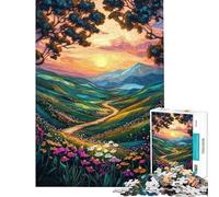 Puzzle da 1000 pezzi per ragazzi con tramonto e sentiero di montagna ideale per il fai da te Perfetto per le vacanze a casa e per passare il tempo insieme interagendo con i genitori (38x52cm)