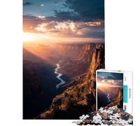 Puzzle da 1000 pezzi per ragazzi con tramonto sul Grand Canyon Un gioco avvincente per coltivare la pazienza e rilassarsi ideale per allenare la velocità manuale e come regalo (dimensioni 38x52cm)