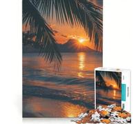 Puzzle da 1000 pezzi per ragazzi con tramonto sulla spiaggia decorazione da parete divertente e spiritosa ideale come regalo di compleanno o per occasioni speciali 50x75cm