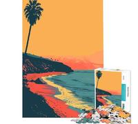 Puzzle da 1000 pezzi per ragazzi con tramonto sulla spiaggia di Los Angeles gioco interattivo educativo regalo per il Secret Santa ideale per passare il tempo durante le vacanze a casa (75x50cm)