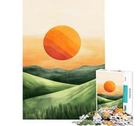 Puzzle da 1000 pezzi per ragazzi con tramonto sulle colline gioco educativo e stimolante per tutta la famiglia ideale come regalo (dimensioni 50x75cm)