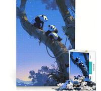 Puzzle da 1000 pezzi per ragazzi con tre panda sugli alberi ideale per rilassarsi e divertirsi a casa perfetto come regalo di compleanno 38x52cm