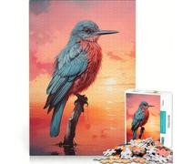 Puzzle da 1000 pezzi per ragazzi, con uccelli all'alba sul fiume, gioco educativo, regalo di compleanno, compleanno e Natale 38x52cm