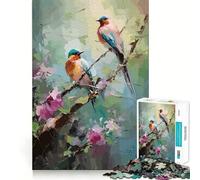 Puzzle da 1000 pezzi per ragazzi con uccelli da dipingere,gioco di squadra perfetto,gioco cognitivo,regalo rilassante,divertente attività per compleanno (50x75cm)