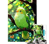 Puzzle da 1000 pezzi per ragazzi con uccellino verde su un ramo arte digitale sfida per l'intelligenza e il cervello giocattolo avvincente giochi rilassanti per tutta la famiglia regalo artistico