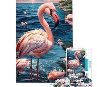 Puzzle da 1000 pezzi per ragazzi con uccello rosa e fenicottero gioco educativo e stimolante ideale come regalo di compleanno (dimensioni 75x50cm)