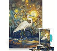 Puzzle da 1000 pezzi per ragazzi,con un bellissimo airone ispirato all'opera di Klimt,decorazione con tagli precisi,gioco per esercitare la mente,gioco di pace,regalo di Natale divertente (50x75cm)