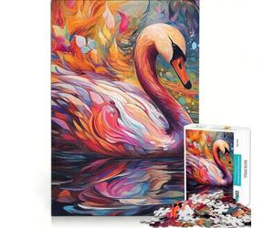 Puzzle da 1000 pezzi per ragazzi con un bellissimo cigno, ideale per rilassarsi, divertirsi a casa, perfetto come regalo di compleanno o per altri scopi 50x75cm