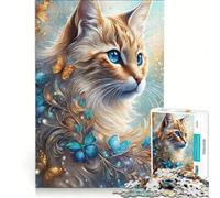 Puzzle da 1000 pezzi per ragazzi con un bellissimo gatto/gattino, ideale per rilassarsi e divertirsi a casa, perfetto come regalo di compleanno 38x52cm