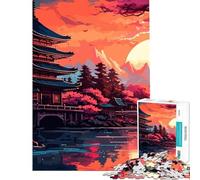 Puzzle da 1000 pezzi per ragazzi con un bellissimo tramonto in Giappone ideale per attività divertenti da fare in casa o in famiglia Giochi adatti a partire dai 14 anni (38x52cm)