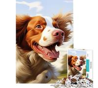 Puzzle da 1000 pezzi per ragazzi con un Brittany Spaniel che corre e ha il pelo mosso dal vento Gioco rilassante ed educativo ideale come regalo di compleanno o per migliorare la memoria (38x26cm)