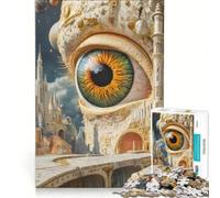 Puzzle da 1000 pezzi per ragazzi con un gigantesco occhio verde, giocattolo educativo, per divertimento in famiglia, adatto come decorazione da scrivania 38x26cm