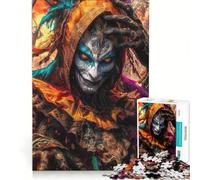 Puzzle da 1000 pezzi per ragazzi, con un giullare inquietante dagli occhi arancioni, antistress, ideale per il divertimento in famiglia, compleanni e Natale 38x26cm