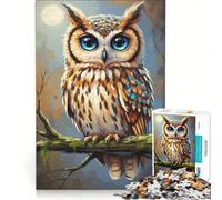 Puzzle da 1000 pezzi per ragazzi con un incantevole gufo da dipingere, gioco per tutta la famiglia, divertente e spiritoso, adatto anche come decorazione da scrivania 50x75cm