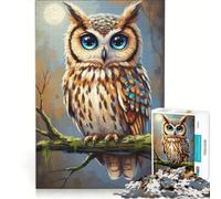 Puzzle da 1000 pezzi per ragazzi con un incantevole gufo, gioco rilassante, antistress, da aggiungere alla lista dei desideri con Babbo Natale 38x26cm