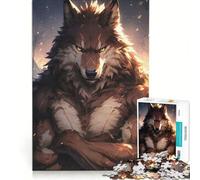 Puzzle da 1000 pezzi per ragazzi con un potente lupo antropomorfo ideale per rilassarsi e divertirsi a casa perfetto come regalo di compleanno o di Natale 38x52cm