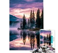 Puzzle da 1000 pezzi per ragazzi con un sereno riflesso del lago al crepuscolo Aiuta a stimolare la mente è un giocattolo educativo e un elemento decorativo da parete adatto