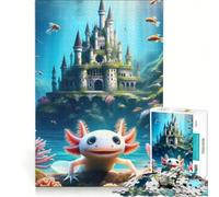 Puzzle da 1000 pezzi per ragazzi con un simpatico axolotl degli abissi marini, gioco divertente, allena la mente e la mano, sfida unica 50x75cm