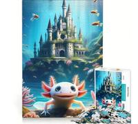 Puzzle da 1000 pezzi per ragazzi con un simpatico axolotl degli abissi marini, gioco impossibile, interazione genitore-figlio, regalo di Natale o compleanno 38x26cm