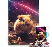 Puzzle da 1000 pezzi per ragazzi con un simpatico criceto nella galassia, gioco divertente, allena la mente e la mano, sfida unica 50x75cm