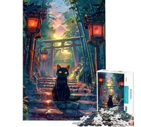 Puzzle da 1000 pezzi per ragazzi con un simpatico gatto sul Monte Fuji sfida educativa decorazione per la casa giochi educativi adatti a partire dai 14 anni (50x75cm)