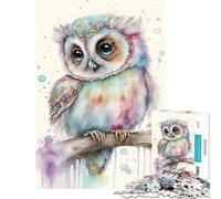Puzzle da 1000 pezzi per ragazzi con un simpatico gufo dai colori pastello Un gioco avvincente per coltivare la pazienza e rilassarsi ideale per allenare la velocità manuale e come regalo (38x26cm)