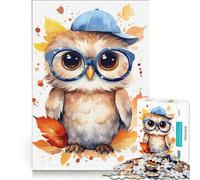Puzzle da 1000 pezzi per ragazzi con un simpatico gufo, gioco rompicapo, difficile e stimolante, ideale come regalo per tutta la famiglia 50x75cm