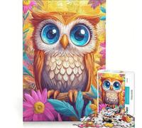Puzzle da 1000 pezzi per ragazzi con un simpatico gufo, gioco rompicapo, difficile e stimolante, ideale come regalo per tutta la famiglia 38x26cm