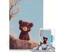 Puzzle da 1000 pezzi per ragazzi con un simpatico orsetto di peluche su una collina, gioco rompicapo, difficile e stimolante, ideale come regalo per tutta la famiglia 38x52cm