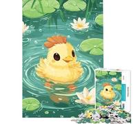 Puzzle da 1000 pezzi per ragazzi con un simpatico pulcino che nuota in uno stagno gioco educativo e stimolante per l'intelletto ideale come regalo di compleanno (dimensioni 38x26cm)