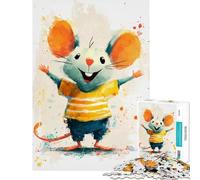 Puzzle da 1000 pezzi per ragazzi con un simpatico topolino dei cartoni animati a braccia aperte Gioco per famiglie sfida per l'intelligenza giocattolo avvincente regalo per il Secret Santa migliora