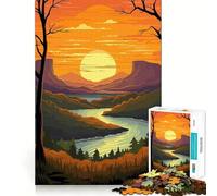 Puzzle da 1000 pezzi per ragazzi,con una bellissima foresta,ritagli precisi,decorazione,gioco per esercitare la mente,gioco di pace,divertimento,regalo di Natale (38x26cm)