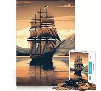 Puzzle da 1000 pezzi per ragazzi,con una bellissima nave a vela,da completare con precisione,ideale per risolvere problemi e creare un'atmosfera divertente e accogliente Decorazione natalizia 38x52cm