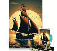 Puzzle da 1000 pezzi per ragazzi,con una bellissima nave a vela,intagli precisi,decorazione,gioco per esercitare la mente,gioco di pace,divertimento,regalo di Natale (50x75cm)