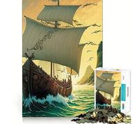 Puzzle da 1000 pezzi per ragazzi,con una bellissima nave a vela,taglio netto,puzzle logico,gioco per il tempo libero,regalo di Natale rilassante (50x75cm)
